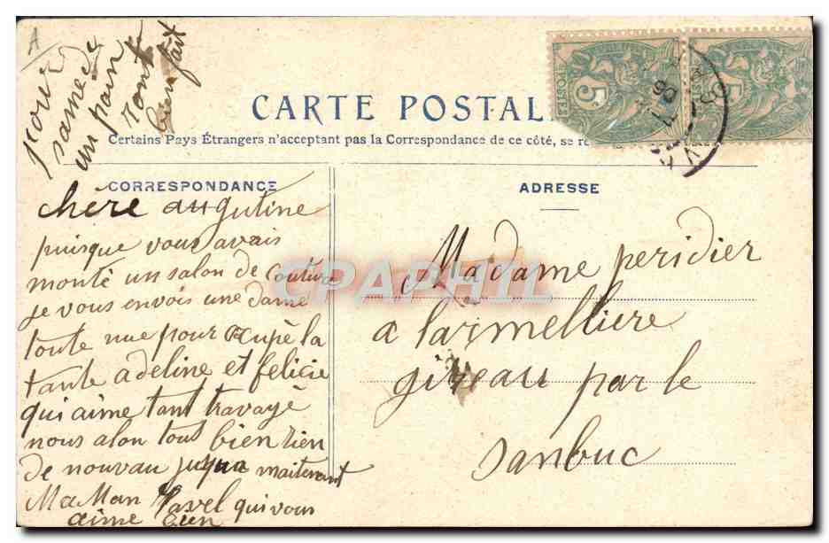 Gaby Carter — Olympia — Tarjeta postal n° 1037 — Reverso