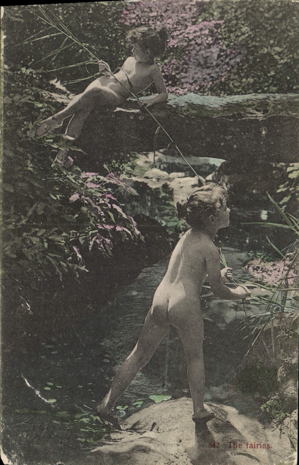 CPA Nu erotique Enfants The fairies