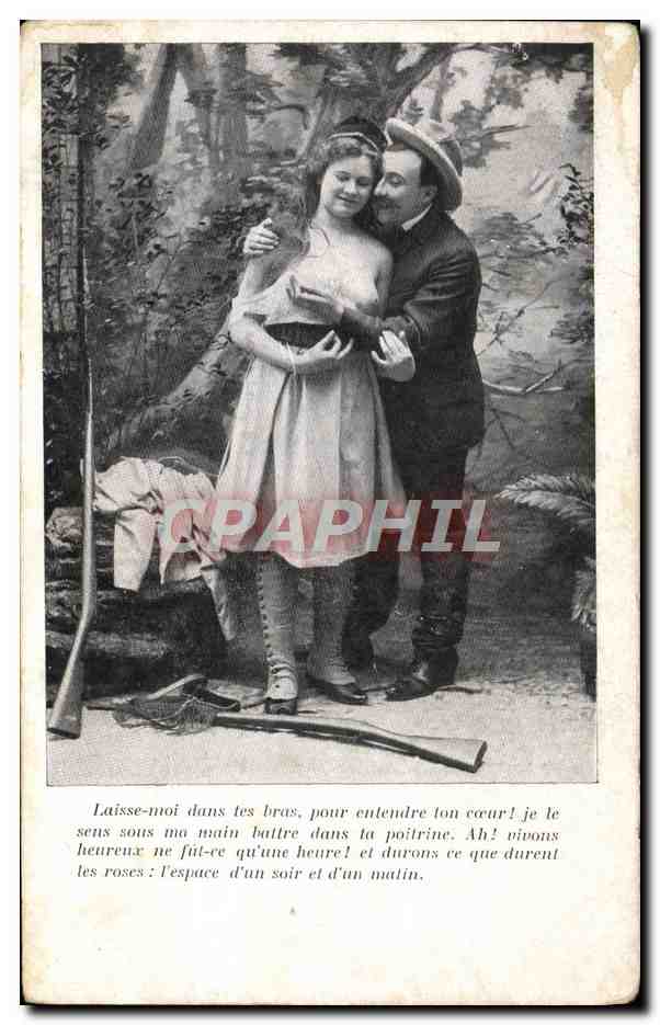 Amour dans la forêt — scène romantique — éditeur non identifié
