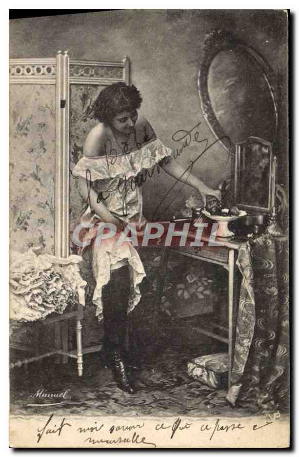 Frau am Spiegel — intime Szene — Manuel, n° 172