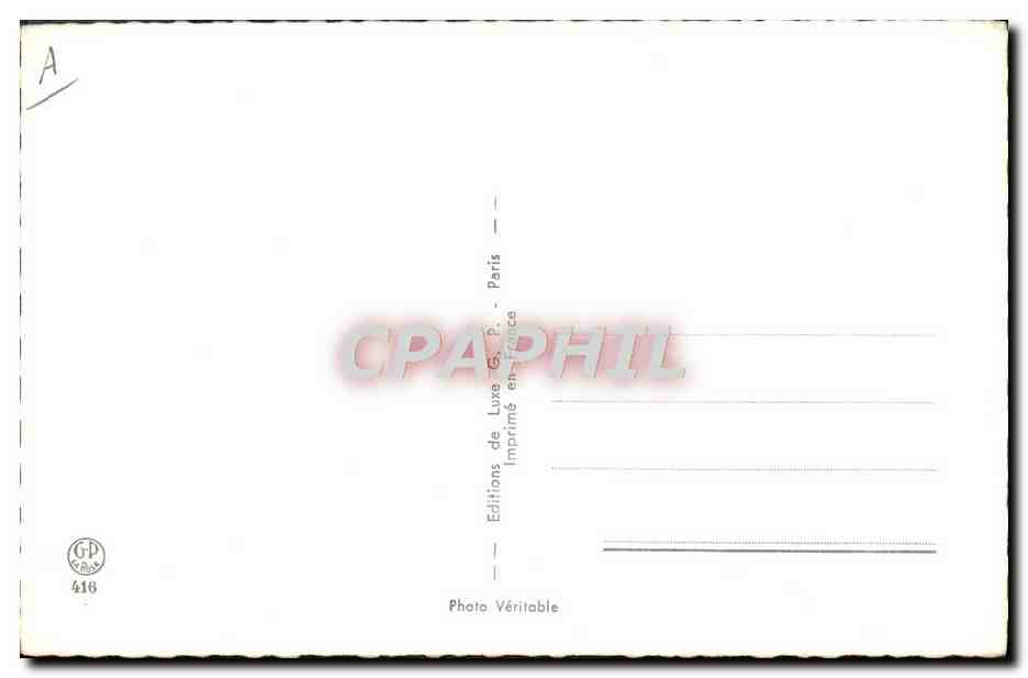 Nudez femenina — postura contemplativa — Ediciones de Lujo G.P. n°416 — Reverso