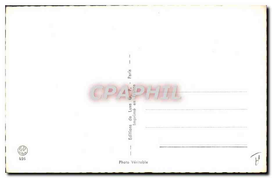 Mujer desnuda sentada — pose sensual — Ediciones de Lujo G.P. Paris, n° 416 — Reverso