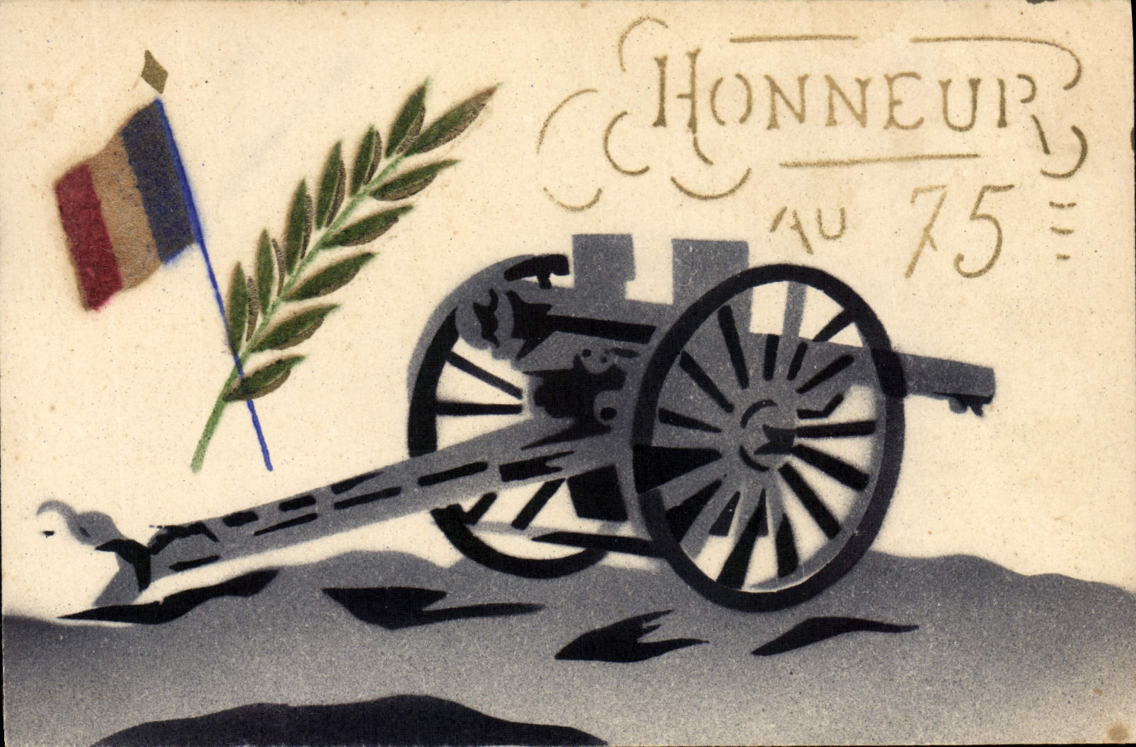 CPA Militaria Canon Honneur au 75