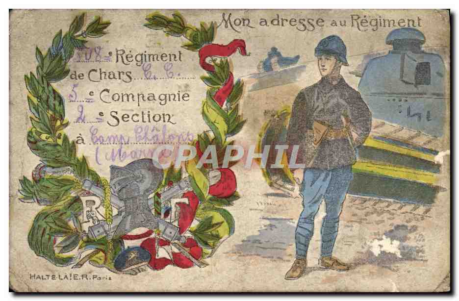 CPA Militaria Tank Soldat Militaria