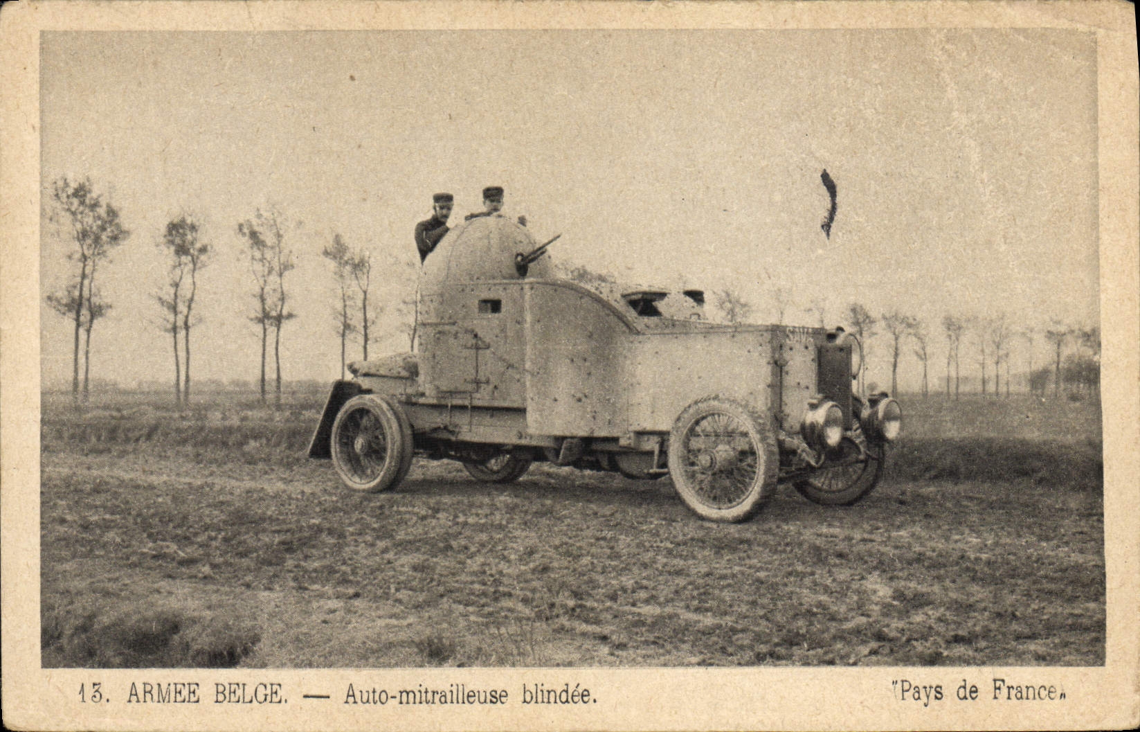 CPA Militaria Tank Armee belge Auto mitrailleuse belge