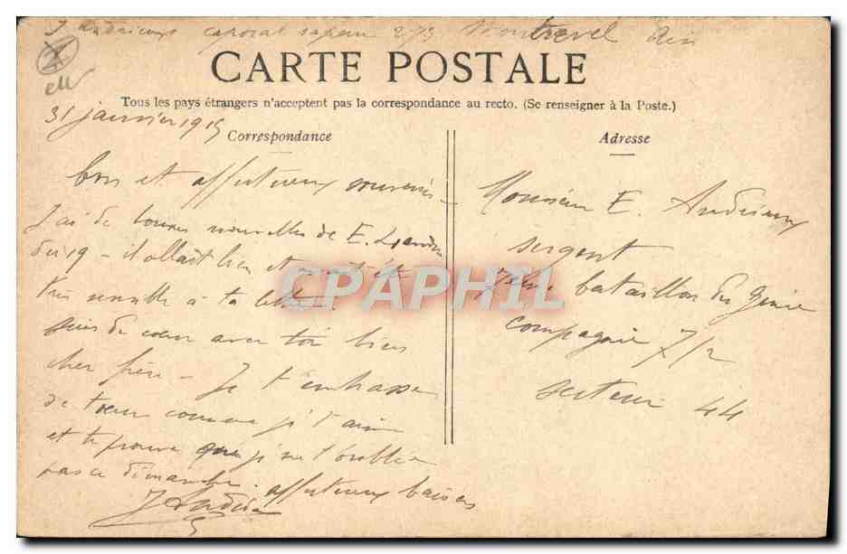 CPA Militaria Tank Armee belge Auto mitrailleuse belge — Rückseite