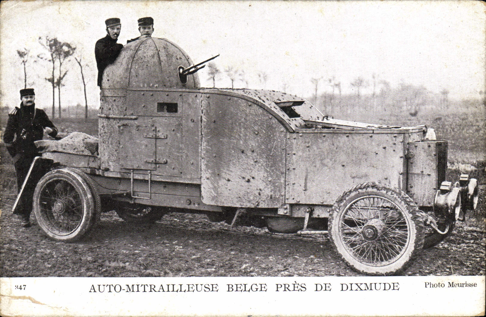 CPA Militaria Tank Dixmude Auto mitrailleuse belge 