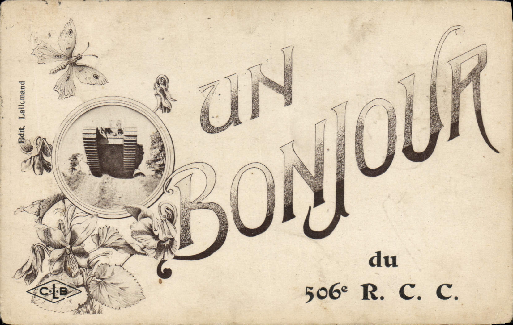CPA Militaria Tank Bonjour du 506eme RCC
