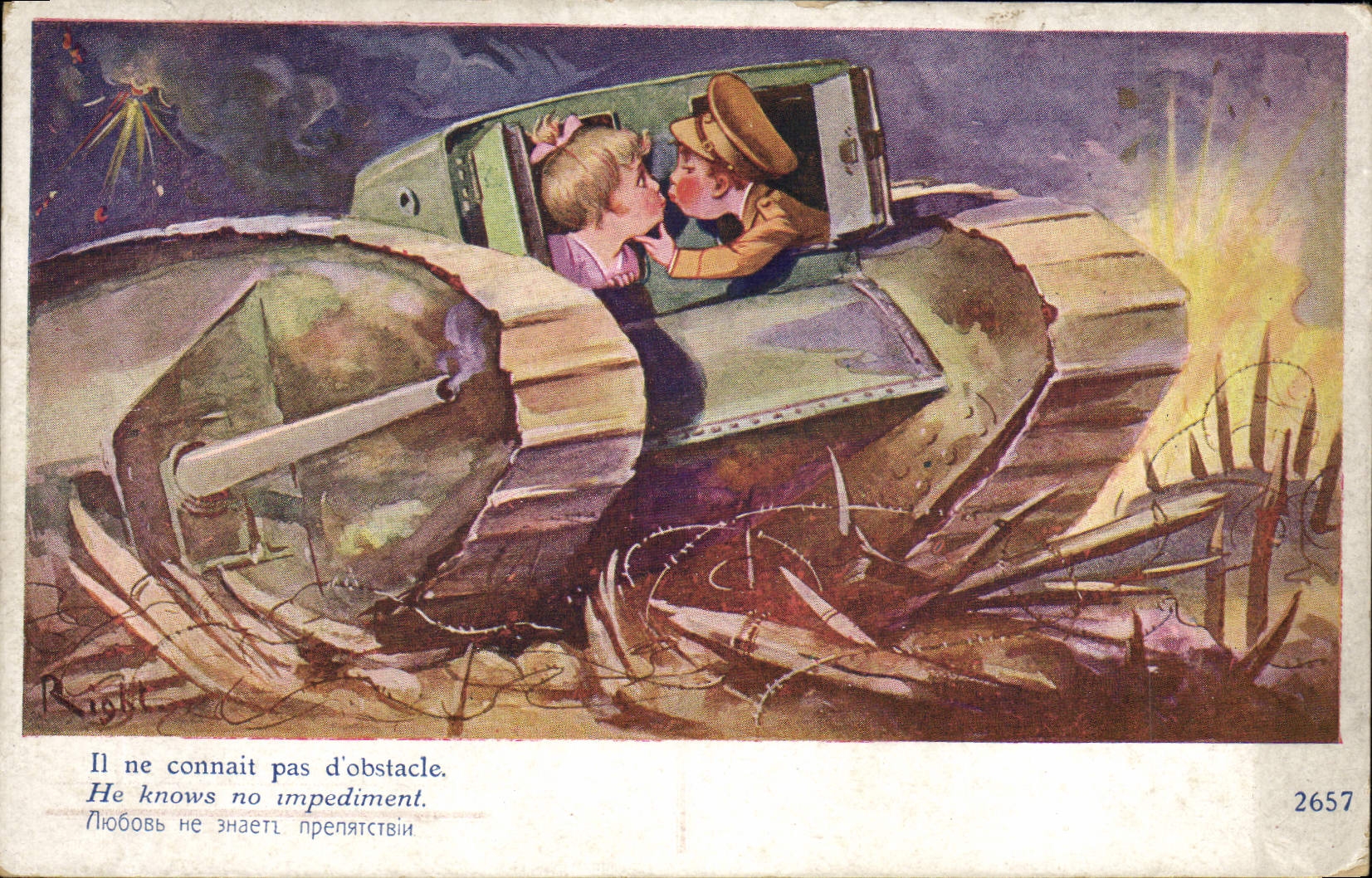 CPA Militaria Tank Enfants