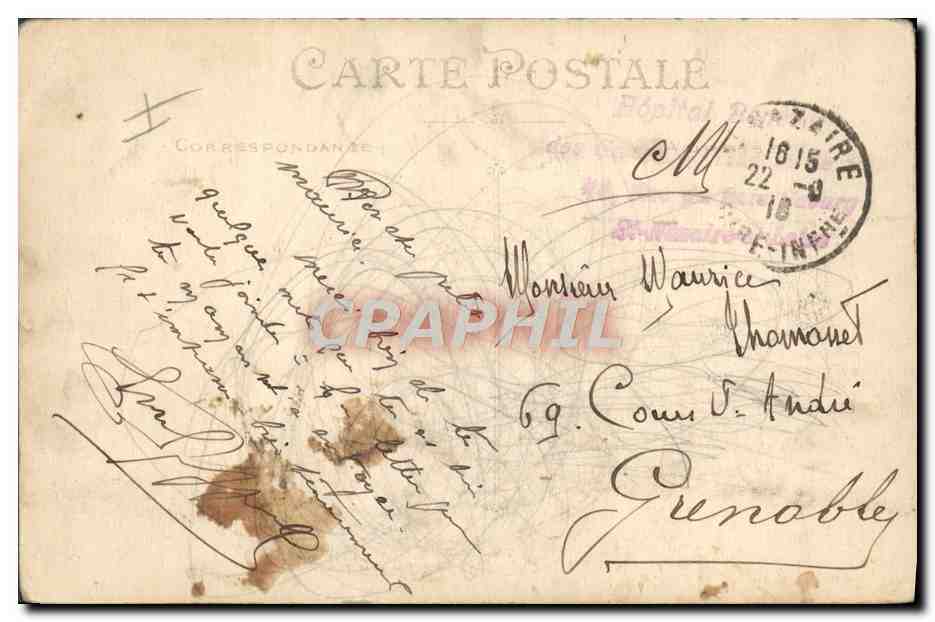 CPA Bateau Guerre Cuirasse au large par gros temps — Verso
