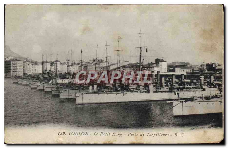 CPA Bateau Guerre Toulon Le petit rang Poste de torpilleurs
