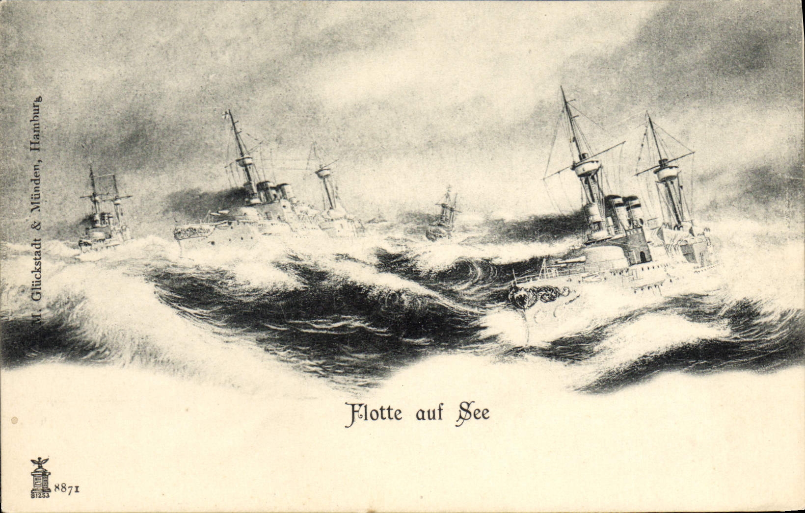 CPA Bateau Guerre Flotte auf see