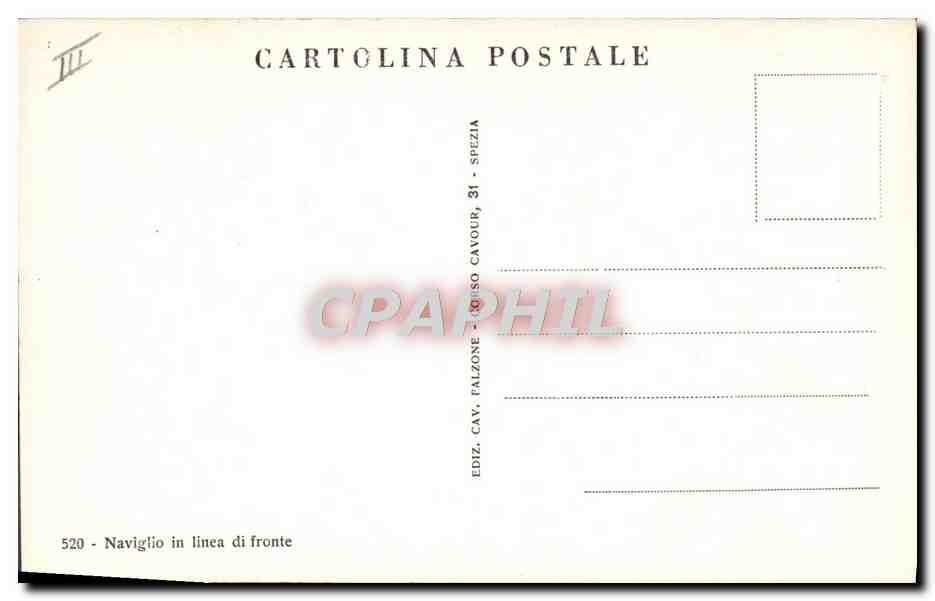 Navire en ligne de front — Éditeur Falzone, n° 520 — Verso