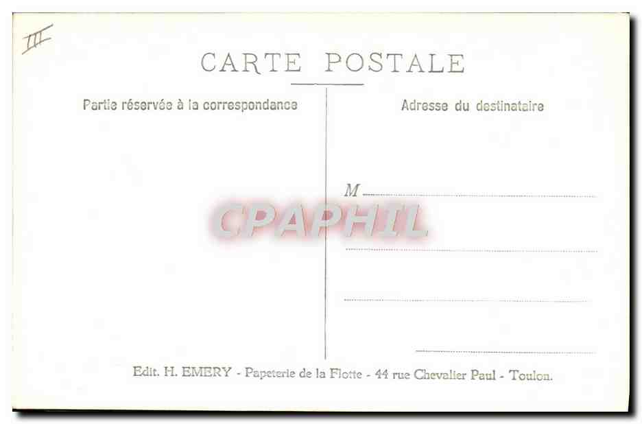 CPA Bateau Guerre  — Verso