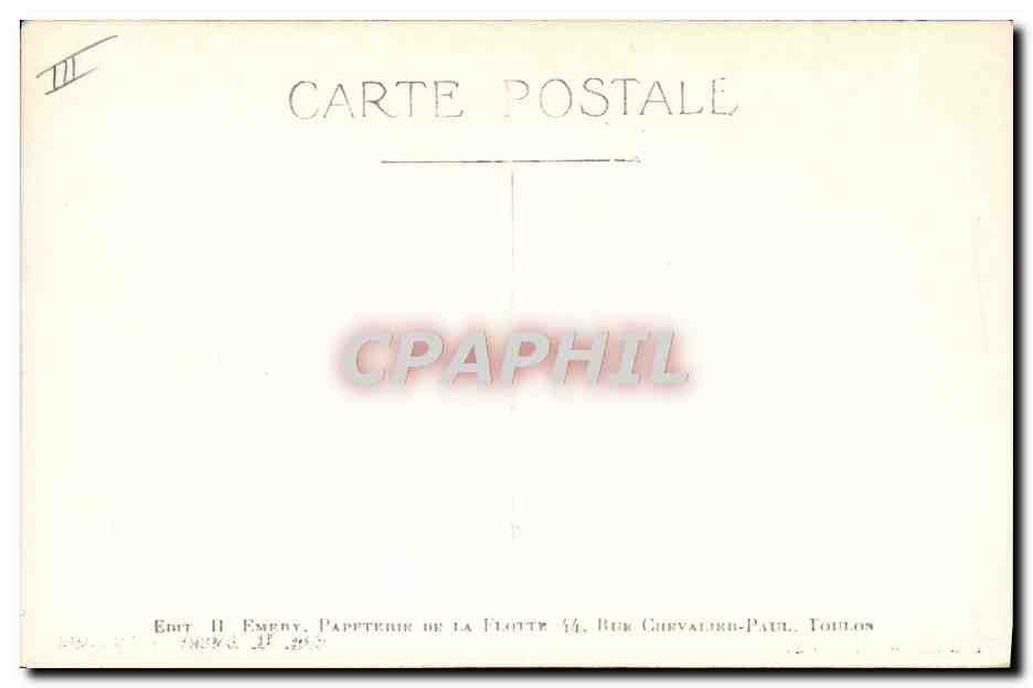 CPA Bateau Guerre Toulon Sa rade  — Verso