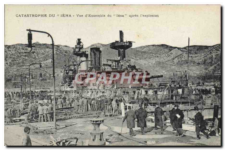 Catastrophe du "Iéna" — Vue d'ensemble après l'explosion — Ateliers de Photographie Guende, Marseille