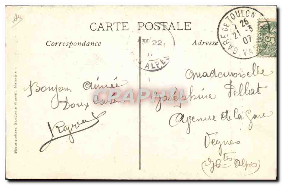 La catástrofe del Iéna — M. Thomson interrogando a los oficiales supervivientes del Iéna — Foto Baudouin Minorat, Marsella — Reverso