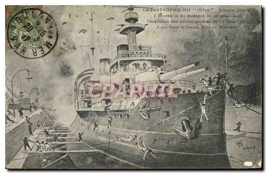 CPA Bateau Guerre Catastrophe du Iena 