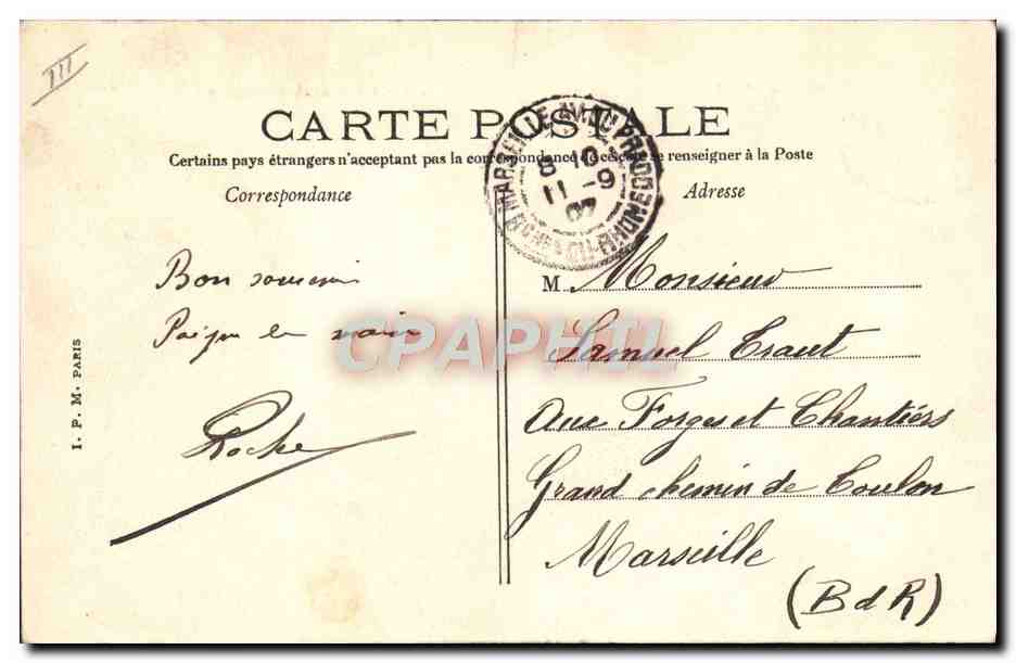 Bateau de guerre Justice — Cuirassé d'Escadre — Édition d'Art Pl. d'Armes, Toulon — Reverso