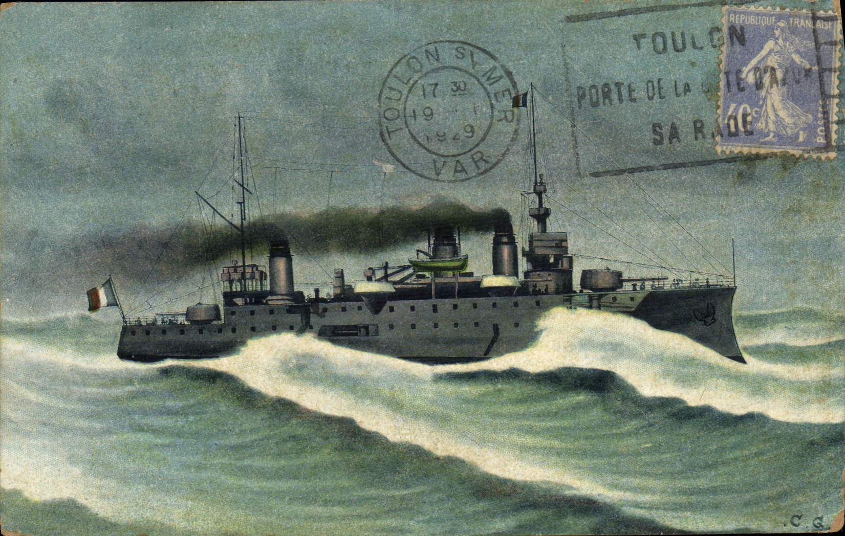 CPA Bateau Guerre Cuirasse Patrie