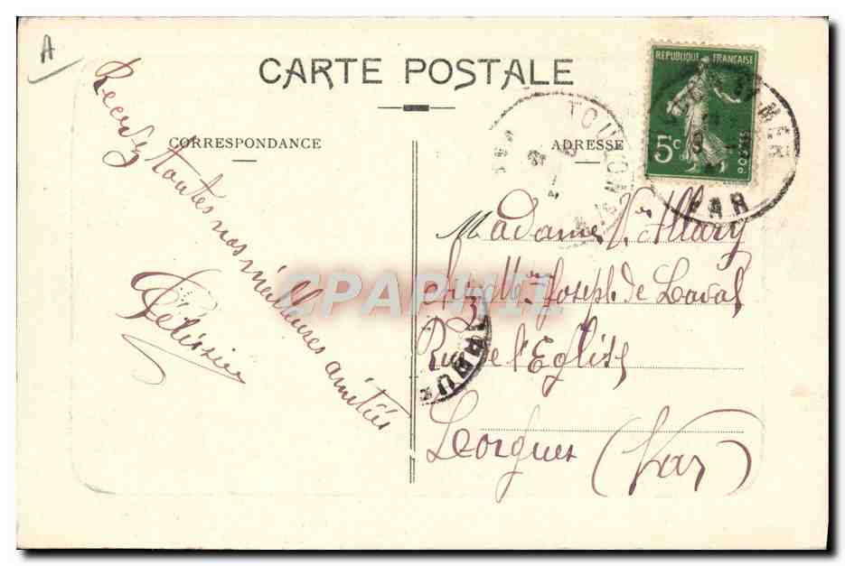 Toulon - Torpilleur et les Quais — F.F. (éditeur) — Verso