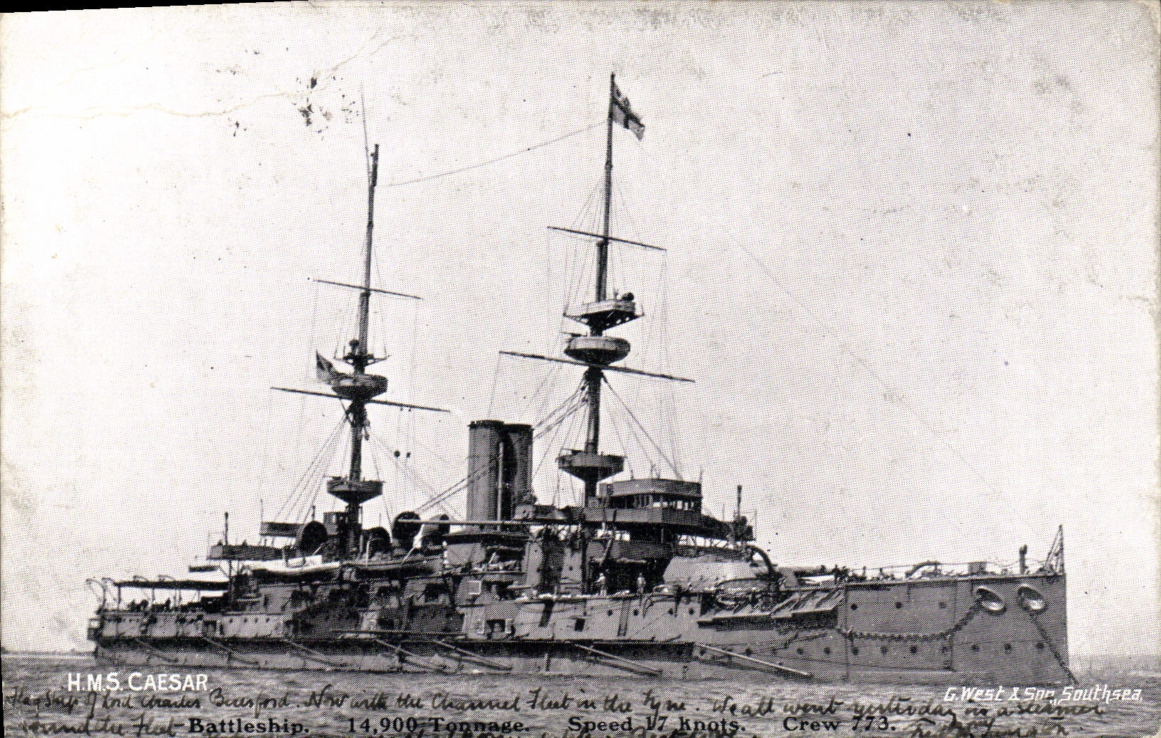 CPA Bateau Guerre HMS Cesar
