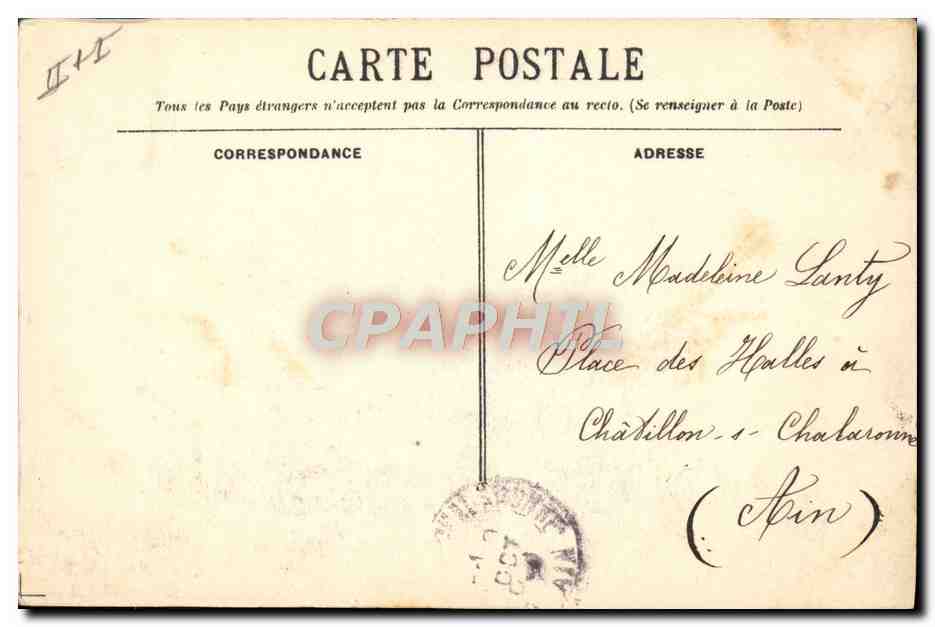 Bateau de guerre français — M.B. 58 Saint-Louis, cuirassé à tourelles — éditeur non visible — Verso