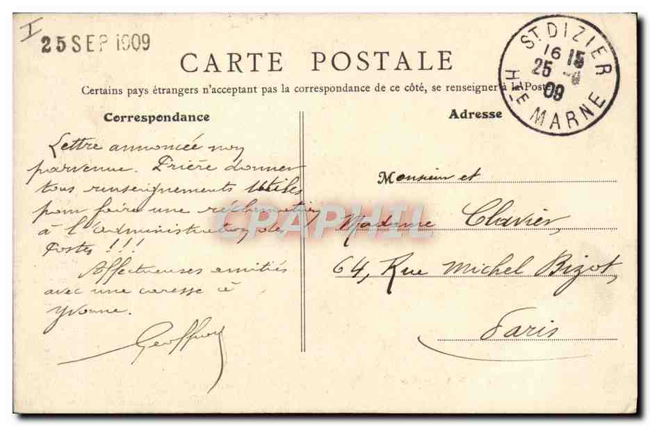 CPA Le theatre Saint-Dizier — Verso