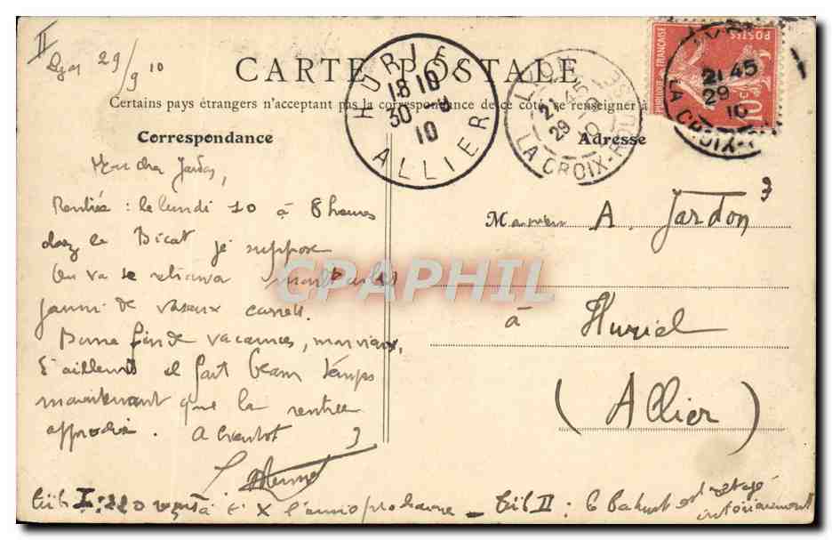 CPA Le theatre Saint-Etienne — Verso