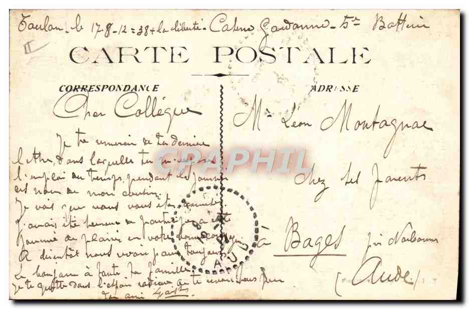 CPA Le theatre Toulon — Verso