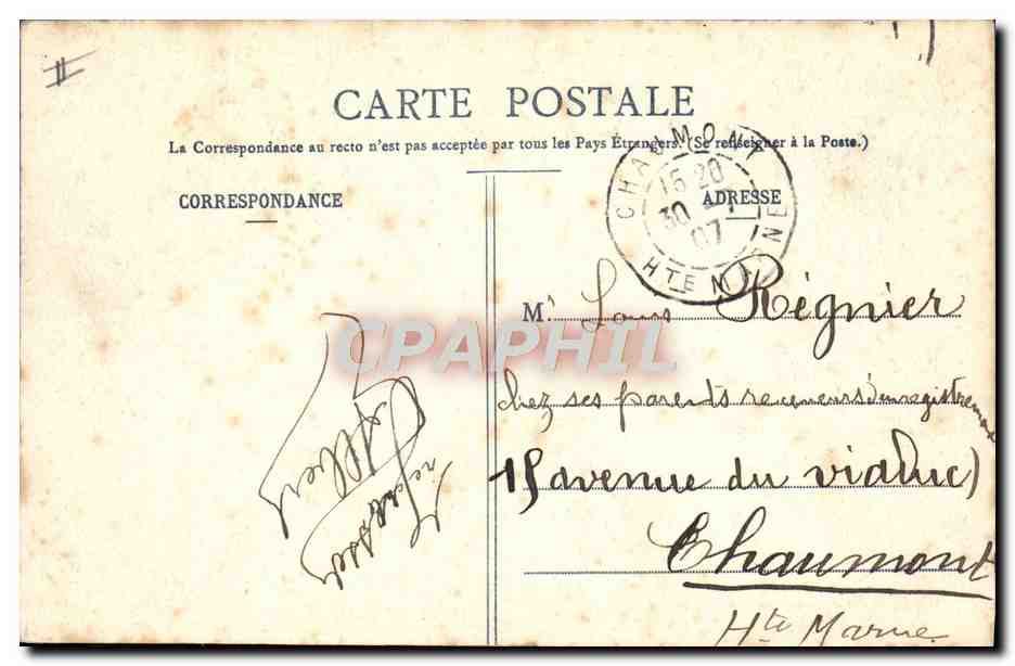 CPA Le theatre Troyes — Verso