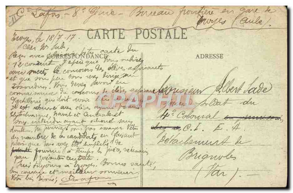 CPA Le theatre Troyes — Verso