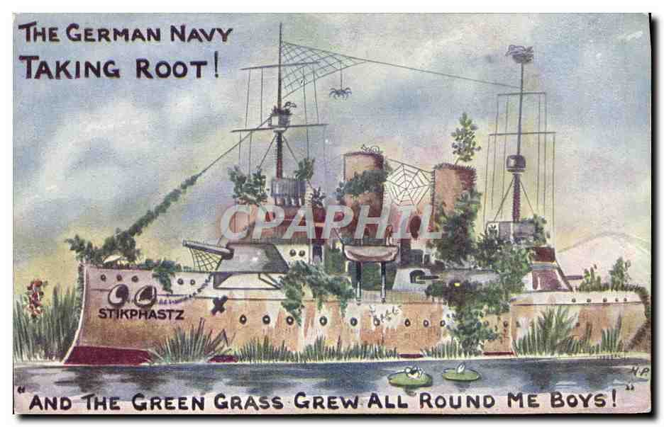CPA Illustrateur The German navy took root ! Bateau Stikphastz