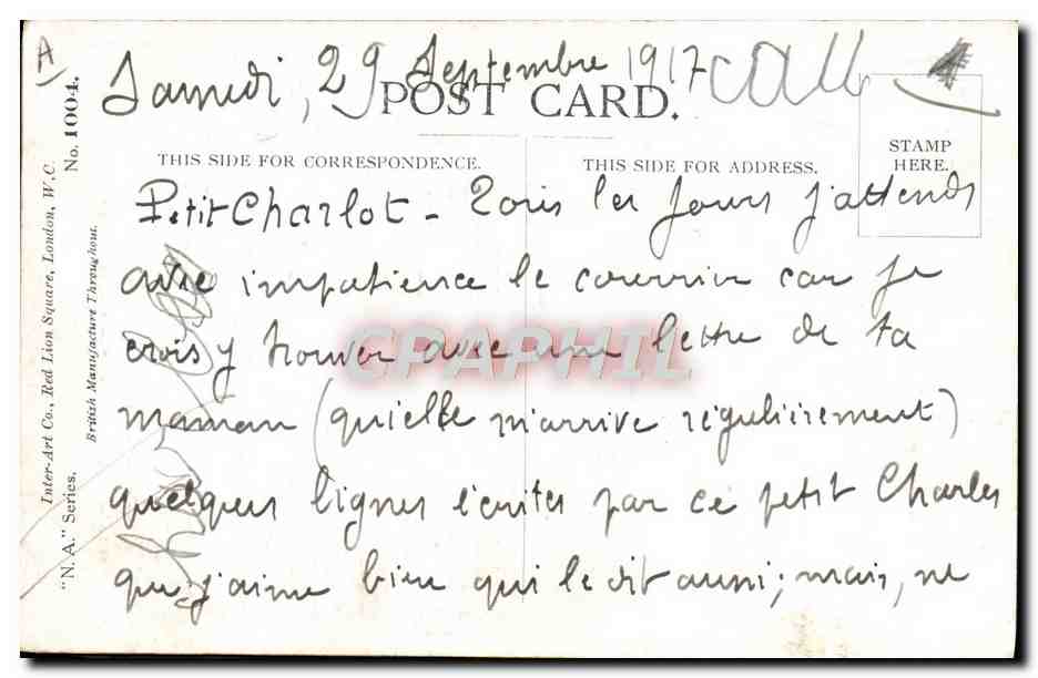 CPA Illustrateur Enfant Militaria Fred Spurgin — Rückseite