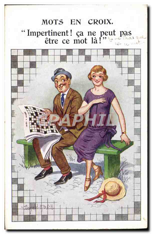 CPA Illustrateur Mots en croix