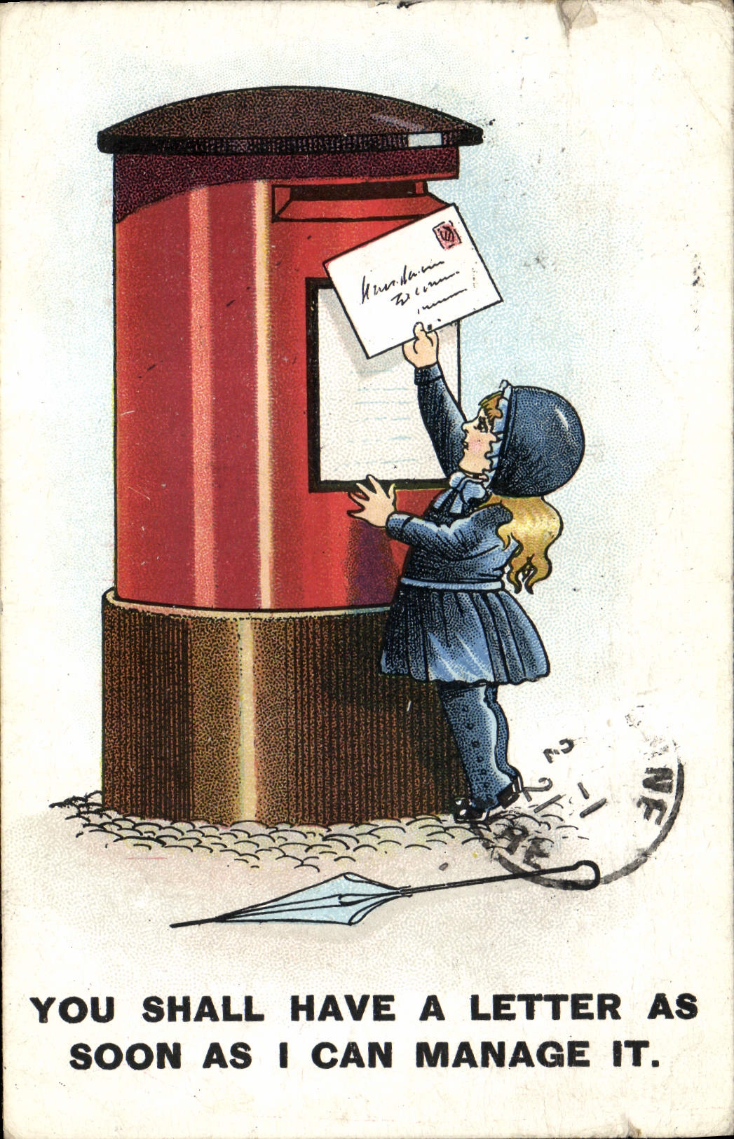 CPA Illustrateur Enfant Boite aux lettres