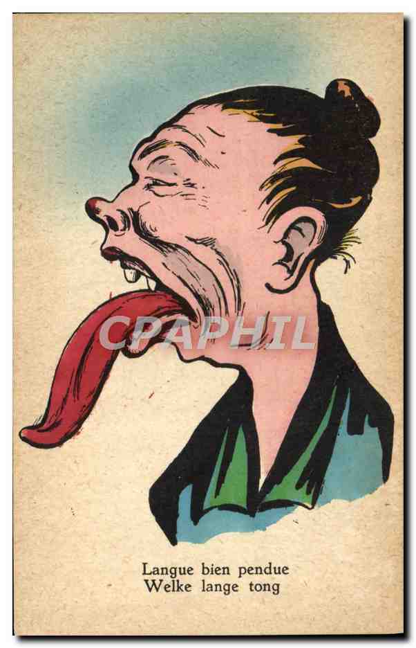 CPA Illustrateur Femme Langue