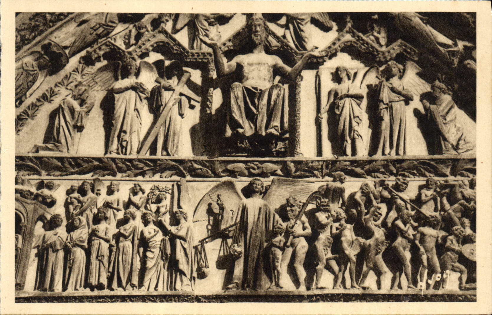 Bourges (Cher) — Portail central de la Cathédrale, "Le Jugement dernier" — Les Éditions d'Art "N." Paris