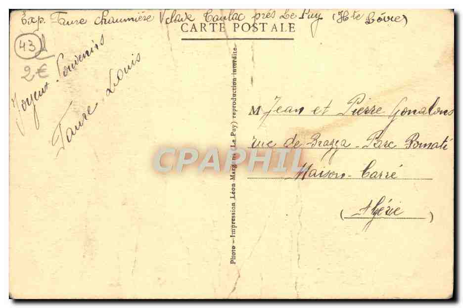 Le PUY-en-VELAY (Höhe 610 m.) — Allgemeine westliche Ansicht — Léon Limas, Nr. 9389 — Rückseite