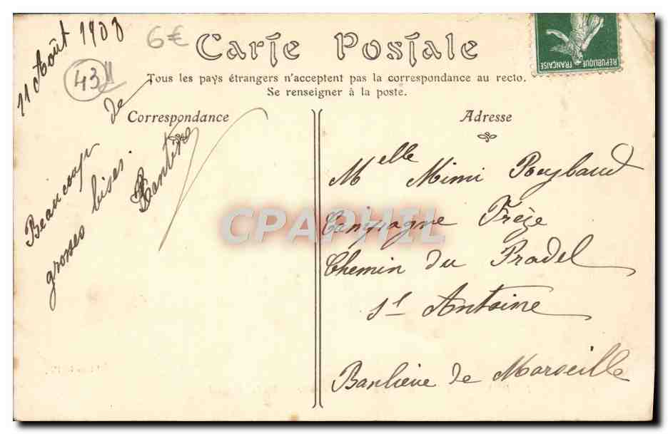 CPA Le Puy en Velay Vue Generale Prise de Roche Arnaud — Rückseite