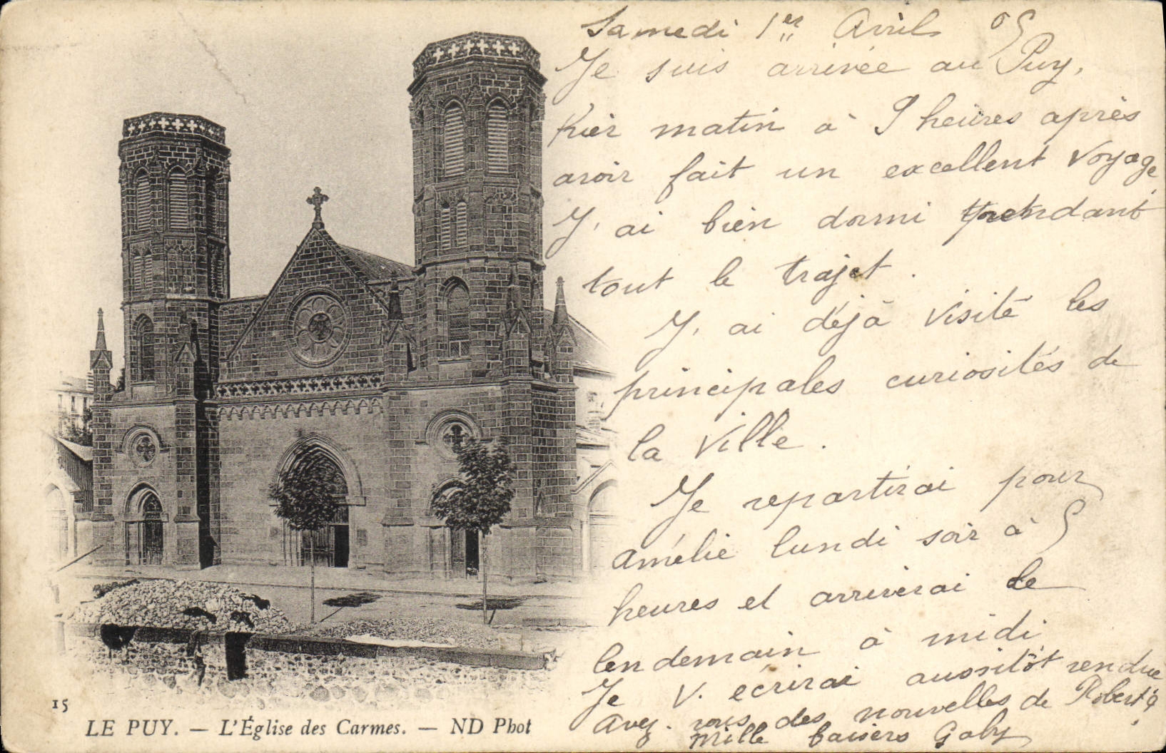 CPA Le Puy en Velay L'Eglise des Carmes