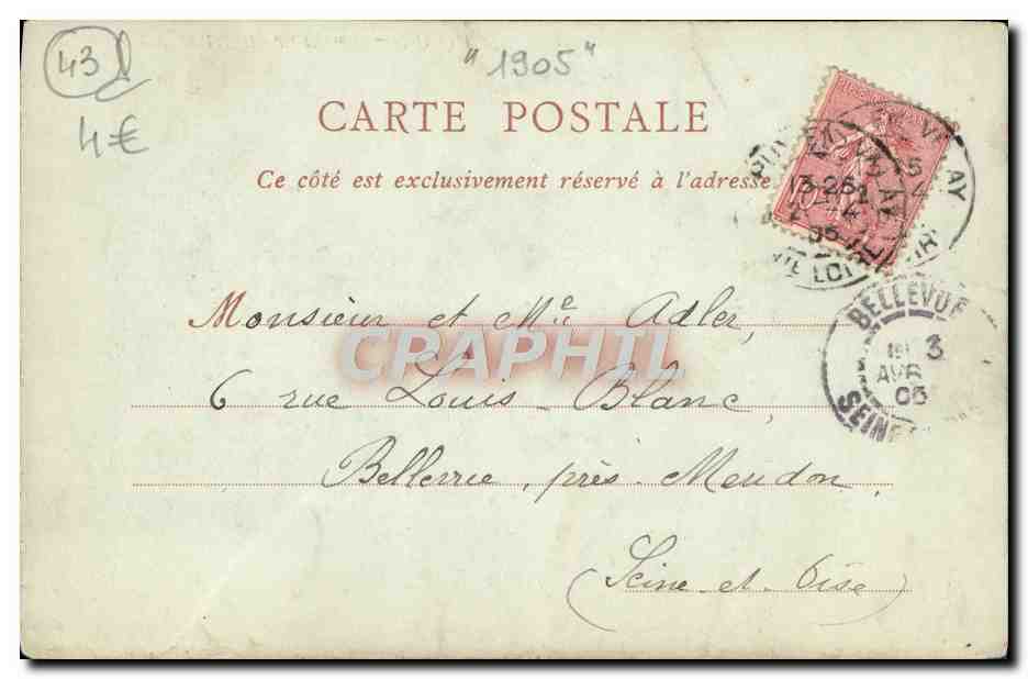 CPA Le Puy en Velay L'Eglise des Carmes — Rückseite