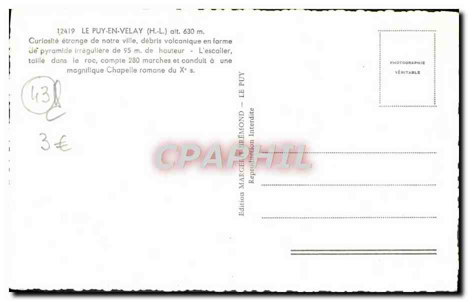 CPM Le Puy en Velay  — Rückseite
