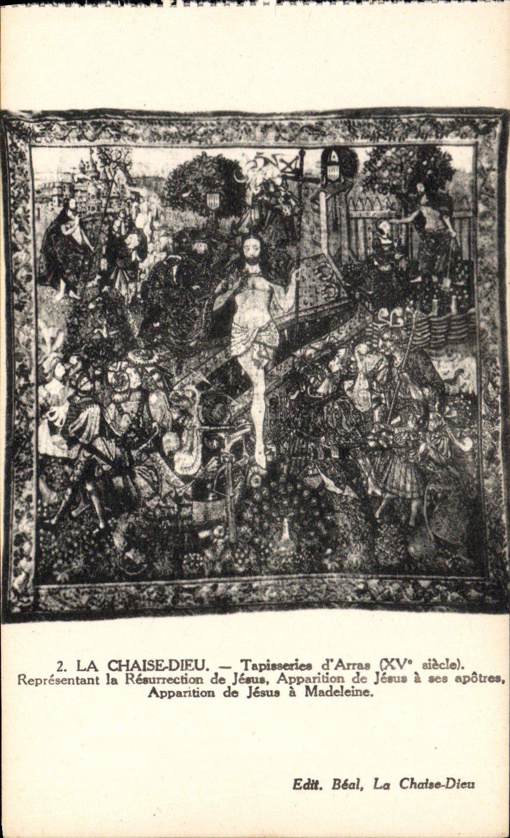CPA La Chaise Dieu Tapisserie d'Arras representant la Resurrection de Jesus Apparition de Jesus a ses apotres Madeleine