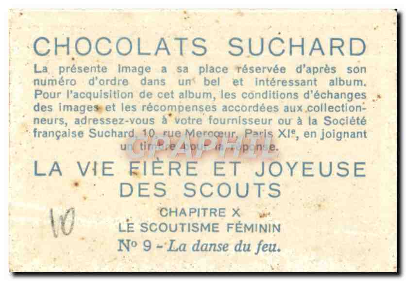 Image Chocolat Suchard Scout Scoutisme Jamboree La danse au feu — Verso