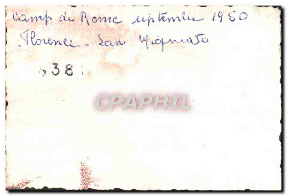 Photo Scout Scoutisme Jamboree Camp de Rome 1950 Florence  — Rückseite