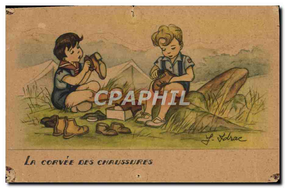 CPA Scout Scoutisme Jamboree La corvee des chaussures 