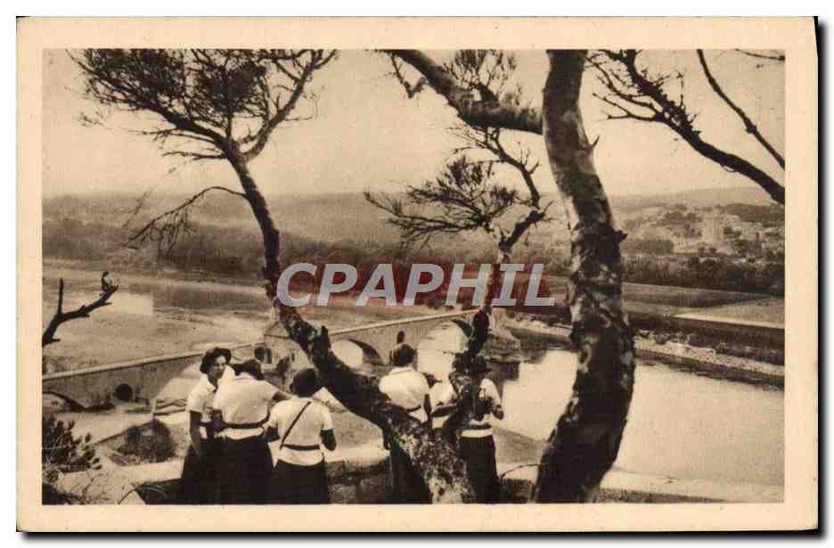 CPA Scout Scoutisme Jamboree Les eclaireuses en excursion Le pont D'Avignon 