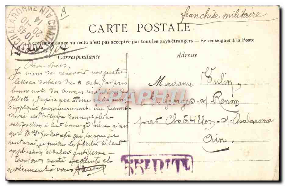 CPA Militaria Epluchage des pommes de terre au cantonnement  — Rückseite