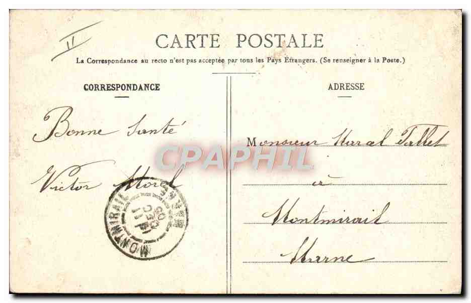 La Journée du Soldat — L'Épluchage des Pommes de terre — P. Gillot, édit., à Chavanges (Aube) — Reverso